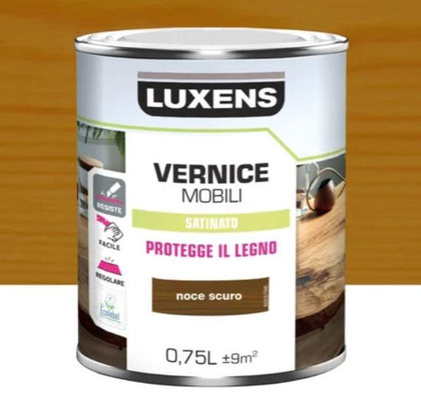 WOOD VARNISH DARK WALNUT SATIN 0.75 L LUXENS - best price from Maltashopper.com BR470004799