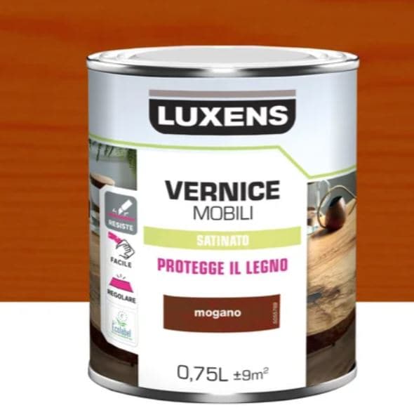 BRUSHED MAHOGANY WOOD VARNISH 0.75 L LUXENS - best price from Maltashopper.com BR470004801