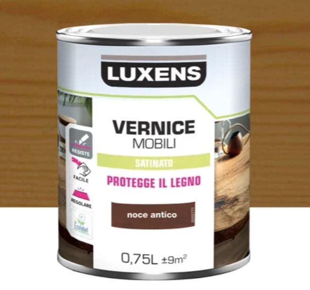 SATIN ANTIQUE WALNUT WOOD VARNISH 0.75 L LUXENS - best price from Maltashopper.com BR470004803