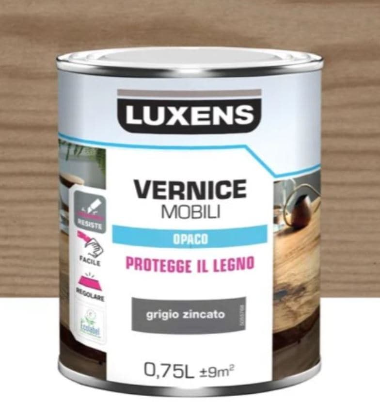 MATT GREY GALVANISED WOOD PAINT 0.75 L LUXENS - best price from Maltashopper.com BR470004809