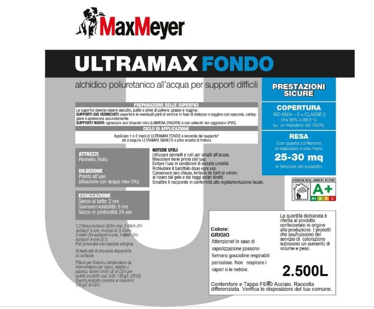 PRIMER FOR DIFFICULT SUBSTRATES PVC GLASS WATER-BASED ULTRAMAX 2.5 LT - best price from Maltashopper.com BR470005199