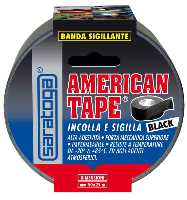 BLACK REPAIR TAPE AMERICAN TAPE 50MMX25MT