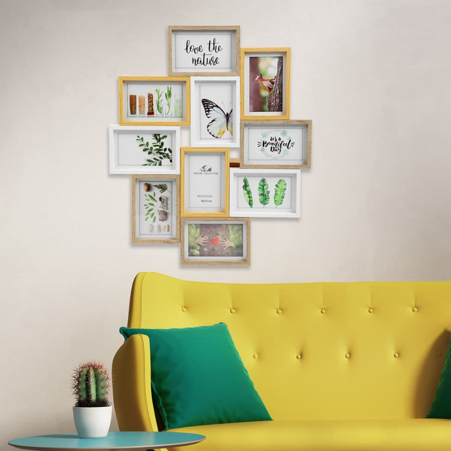 MULTIFOTO WOOD 56X47CM 10 PLACES NATURAL WOOD - best price from Maltashopper.com BR480005822