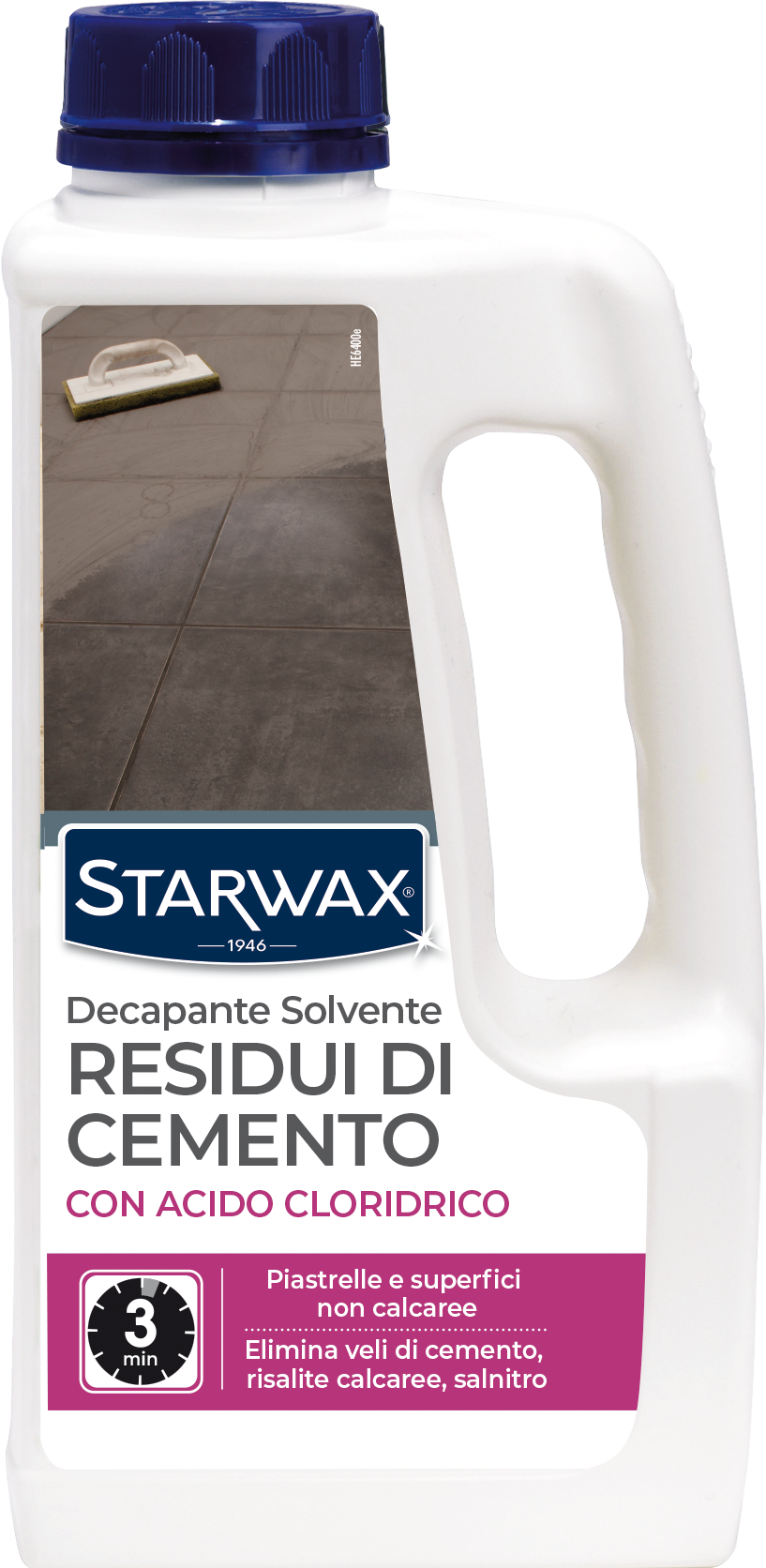 CEMENT RESIDUE SOLVENT CLEANER FOR TILE FLOORS STARWAX 1LT
