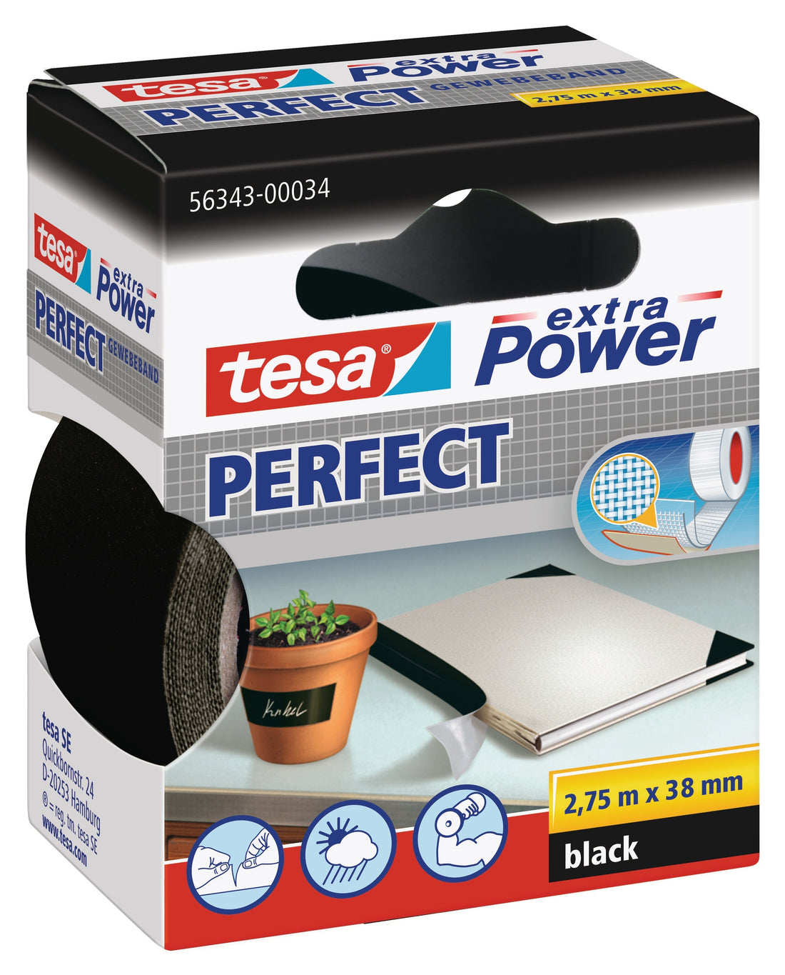 REPAIR TAPE BLACK EXTRA POWER PERFECT 38MMX2,75MT - best price from Maltashopper.com BR470603013
