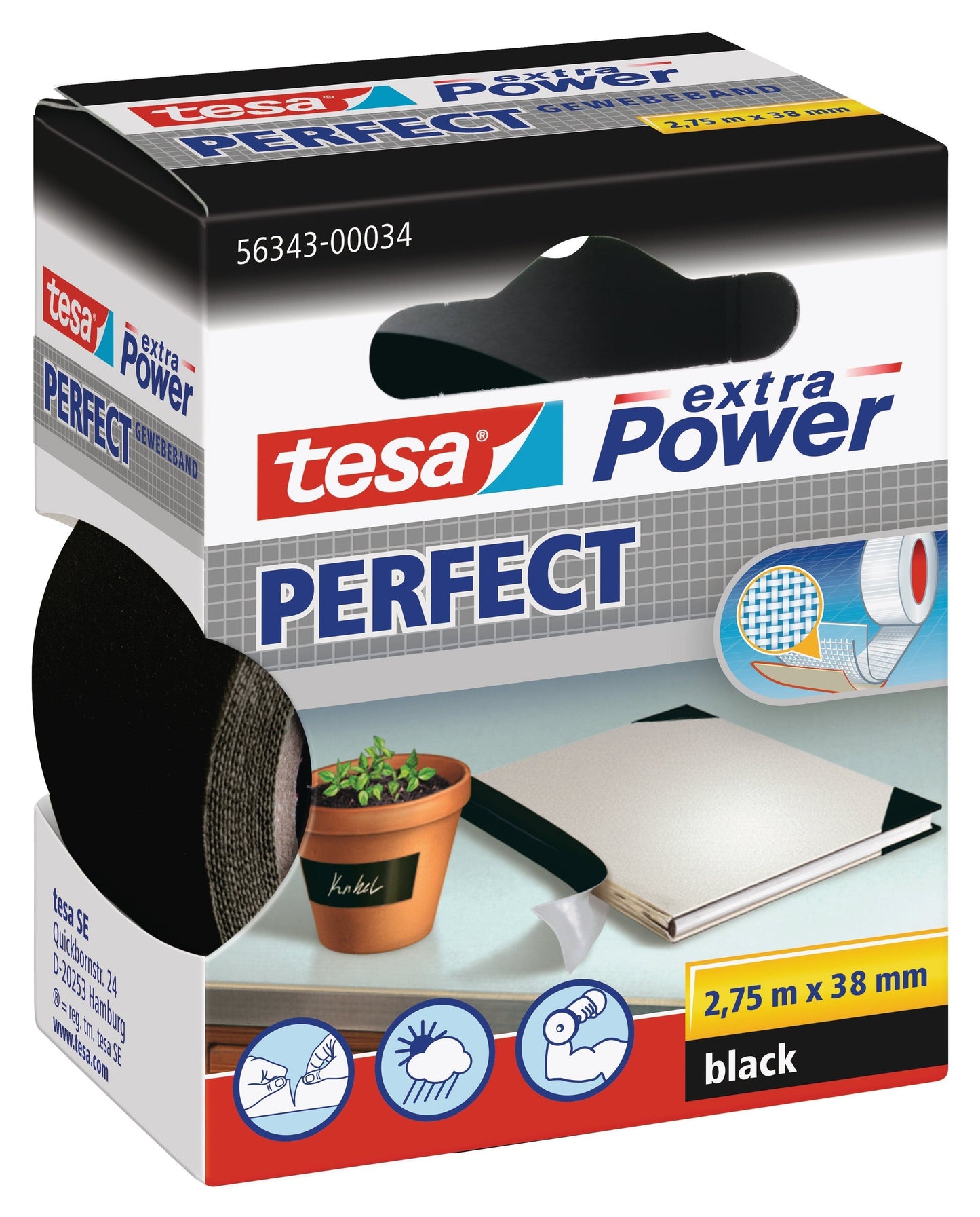 Bricocenter REPAIR TAPE BLACK EXTRA POWER PERFECT 38MMX2,75MT