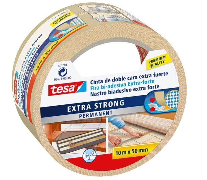TESA EXTRA STRONG DOUBLE-SIDED TAPE FOR INDOOR USE 50MMX10MT
