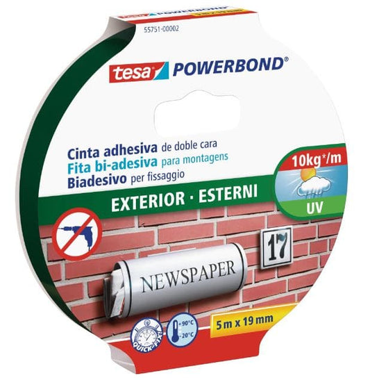 TESA POWERBOND OUTDOOR DOUBLE-SIDED TAPE 19MMX5MT