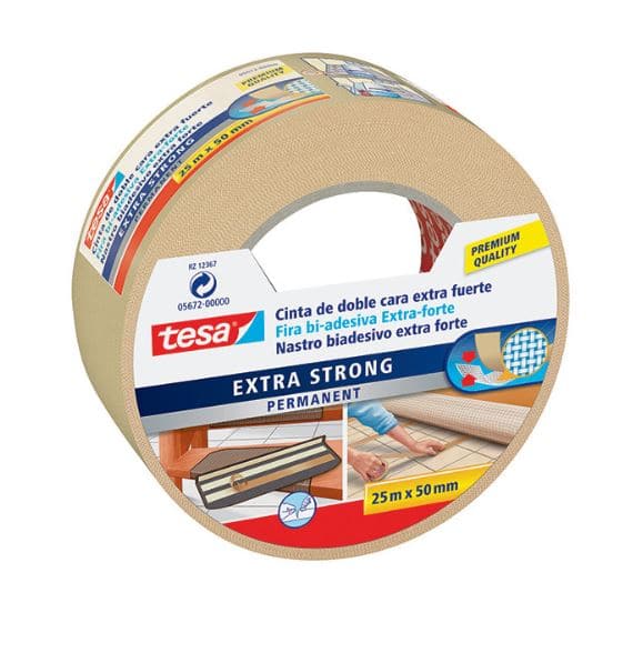 TESA EXTRA STRONG DOUBLE-SIDED TAPE FOR INTERIOR USE 50MMX25MT