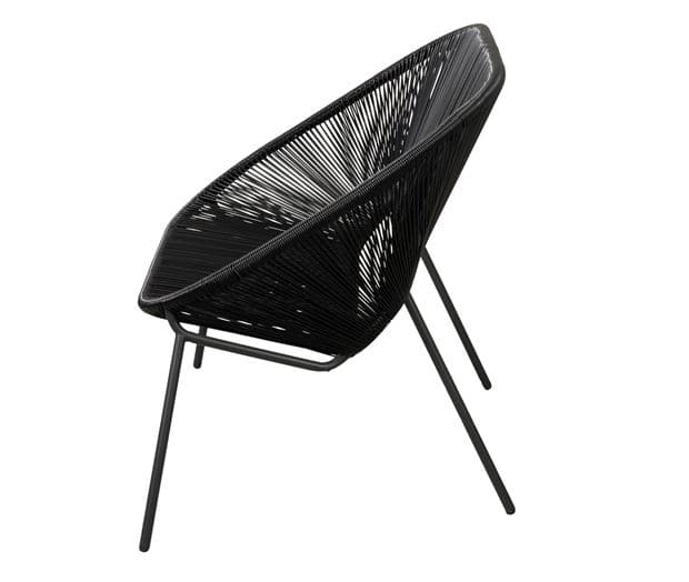 ACAPULCO Lounge bench black H 83 x W 115.5 x D 69 cm - best price from Maltashopper.com CS598759