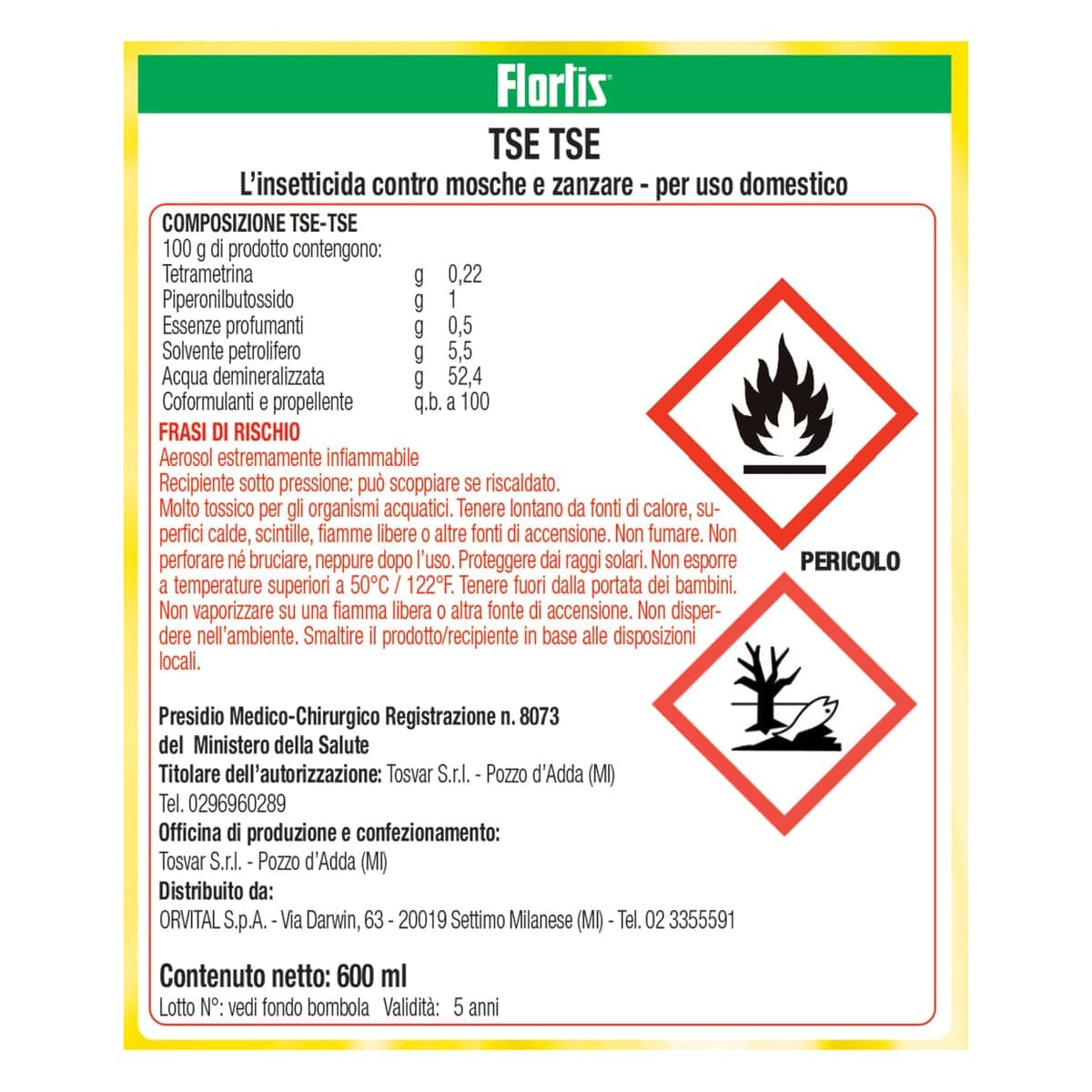 Bricocenter INSECTICIDE FLY AND MOSQUITO SPRAY 600 ML