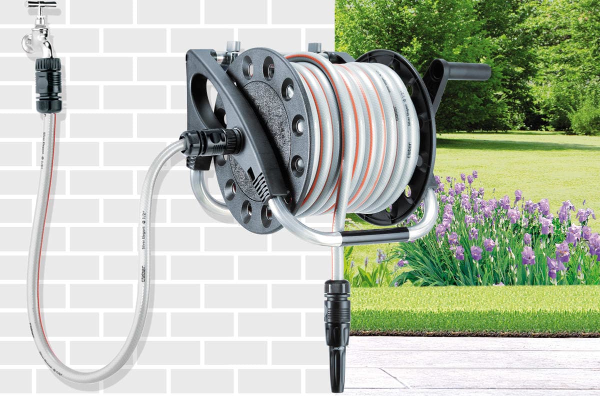HOSE REEL EQUIPPED AQUAPONY KIT 15MT 12.5 MM CLABER HOSE