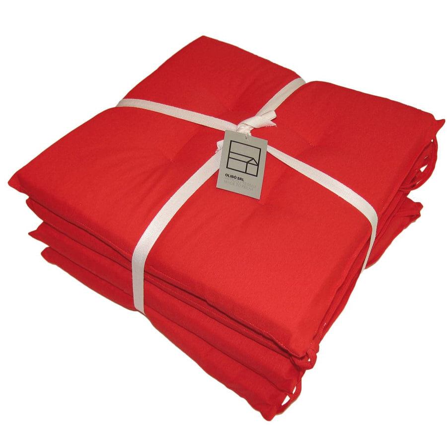 SET 4 RELAX CHAIR COVERS CHRISTMAS 40X40 CM ECRU RED BORDER