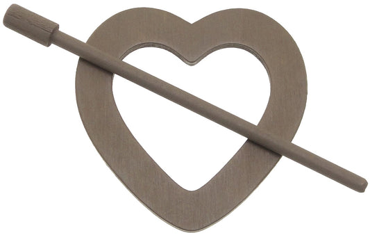 MINI PIN HEART 9CM DOVE GREY