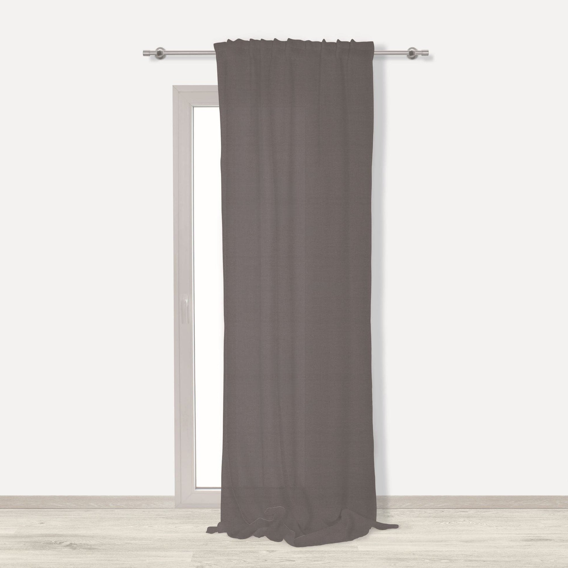 Bricocenter LILY GREY OPAQUE CURTAIN 135X350 WITH WEBBING AND CONCEALED LOOP