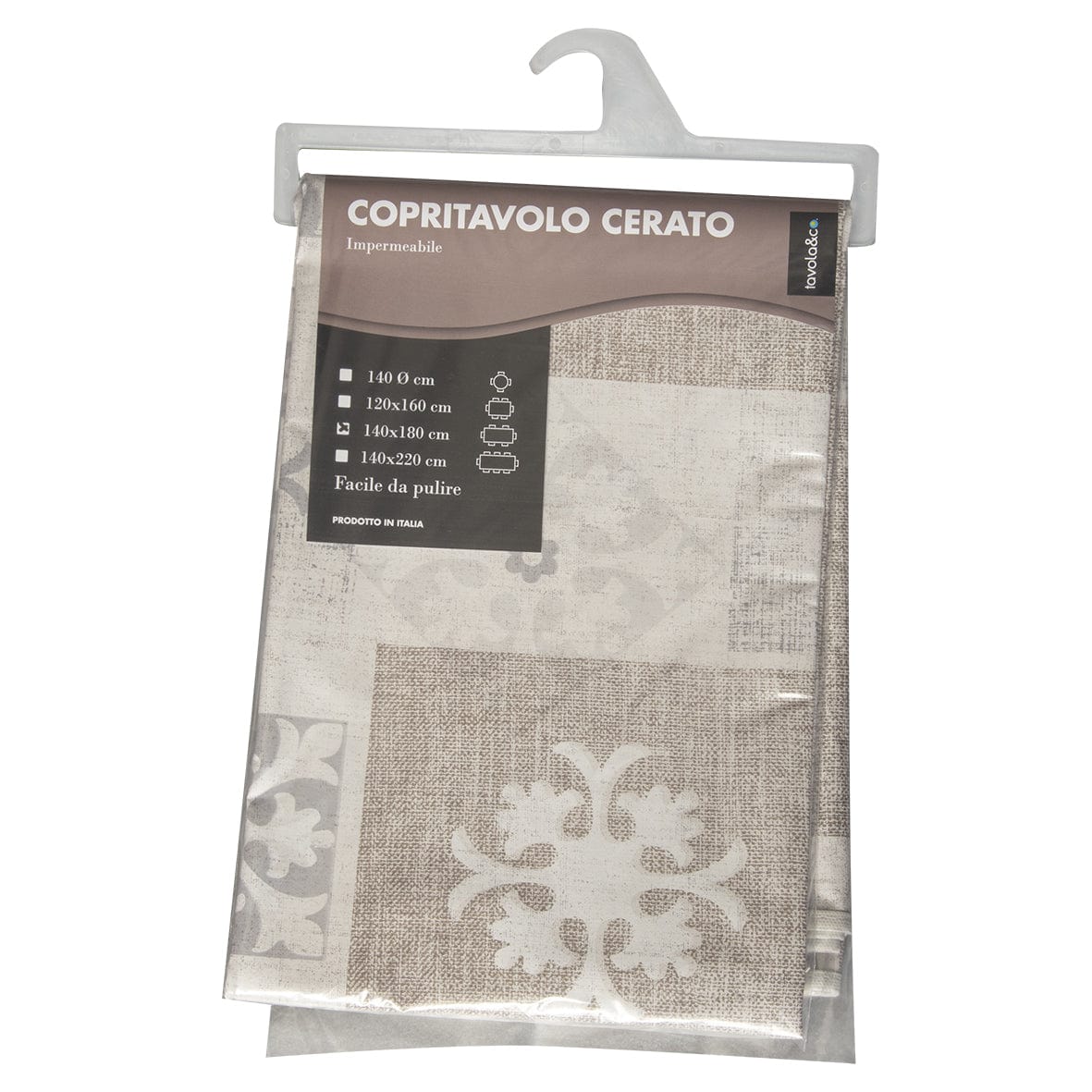 Bricocenter 120X160CM WAXED TABLECLOTH LILY BEIGE