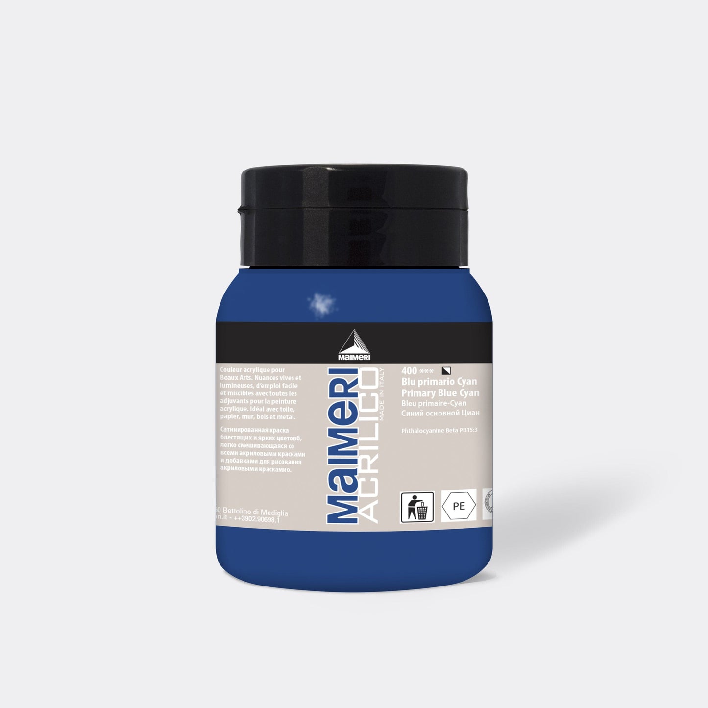 ACRYLIC COLOUR 500ML PRIMARY BLUE - CYAN