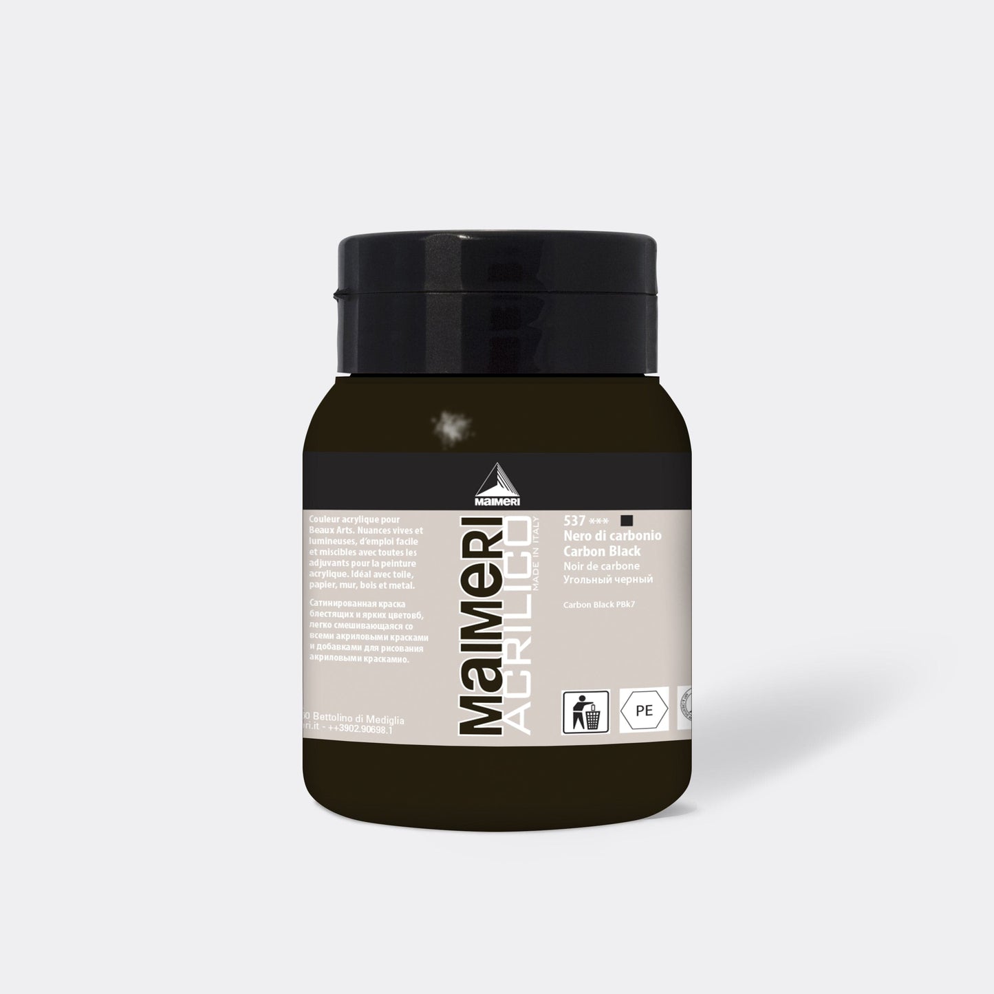 ACRYLIC PAINT 500ML CARBON BLACK