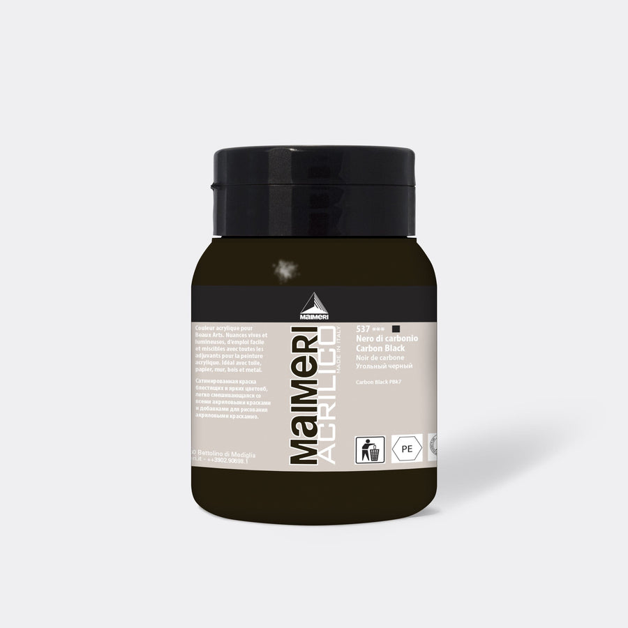 ACRYLIC PAINT 500ML CARBON BLACK