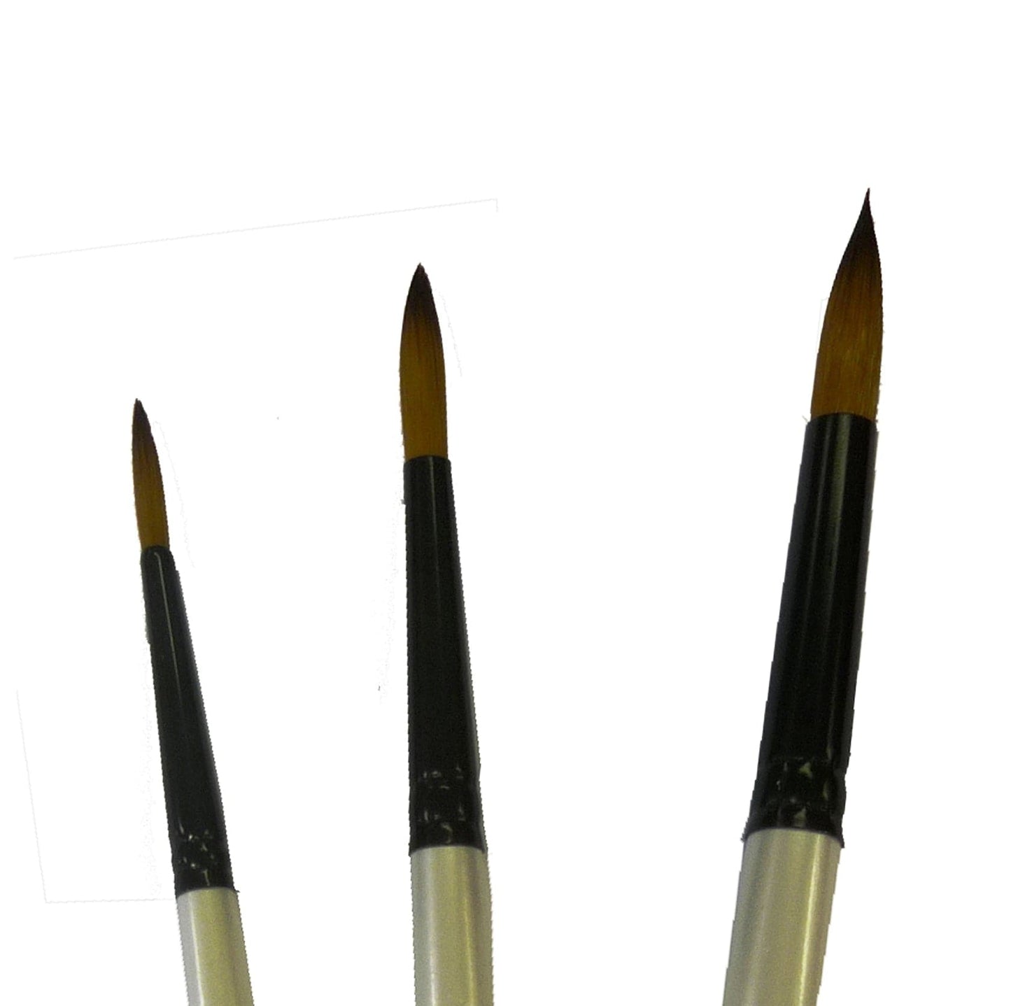 SET 3 SYNTHETIC BRUSHES SHORT ROUND HANDLE