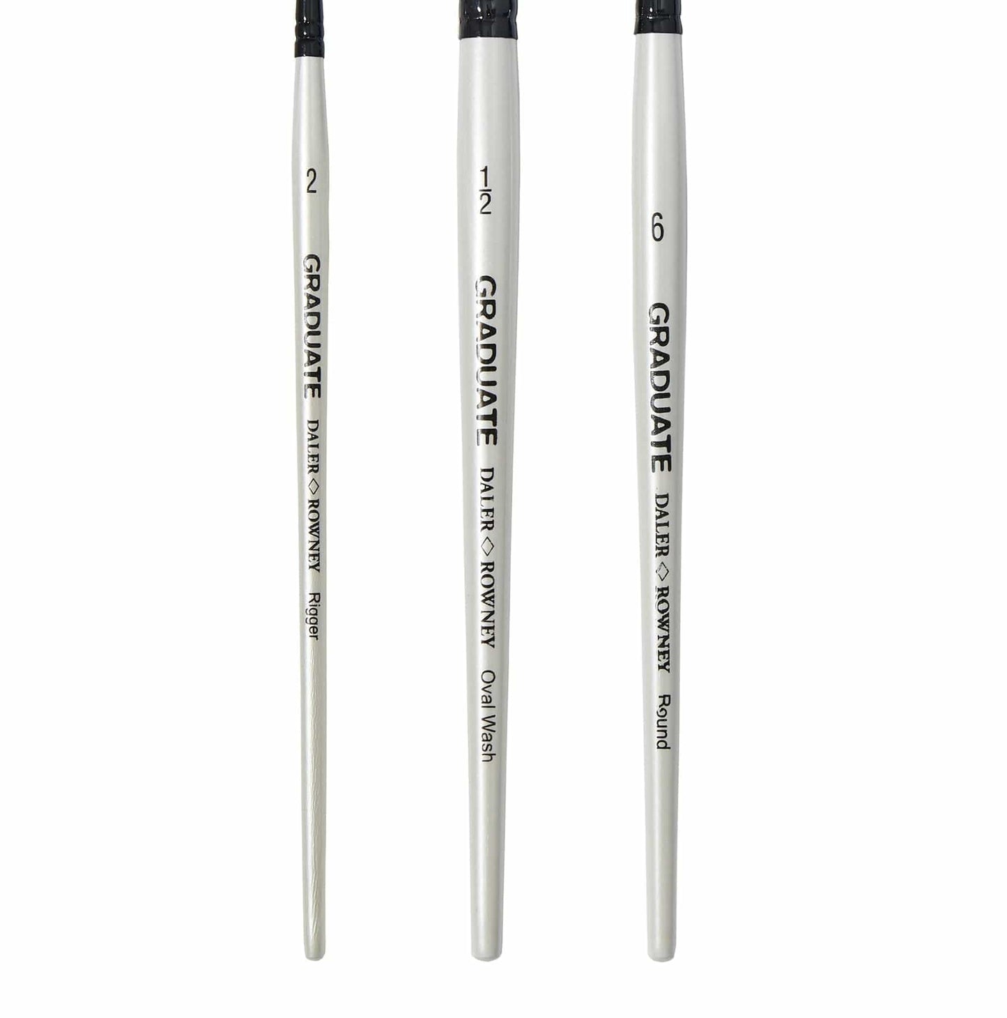 Bricocenter SET 3 SYNTHETIC BRUSHES LONG ROUND HANDLE