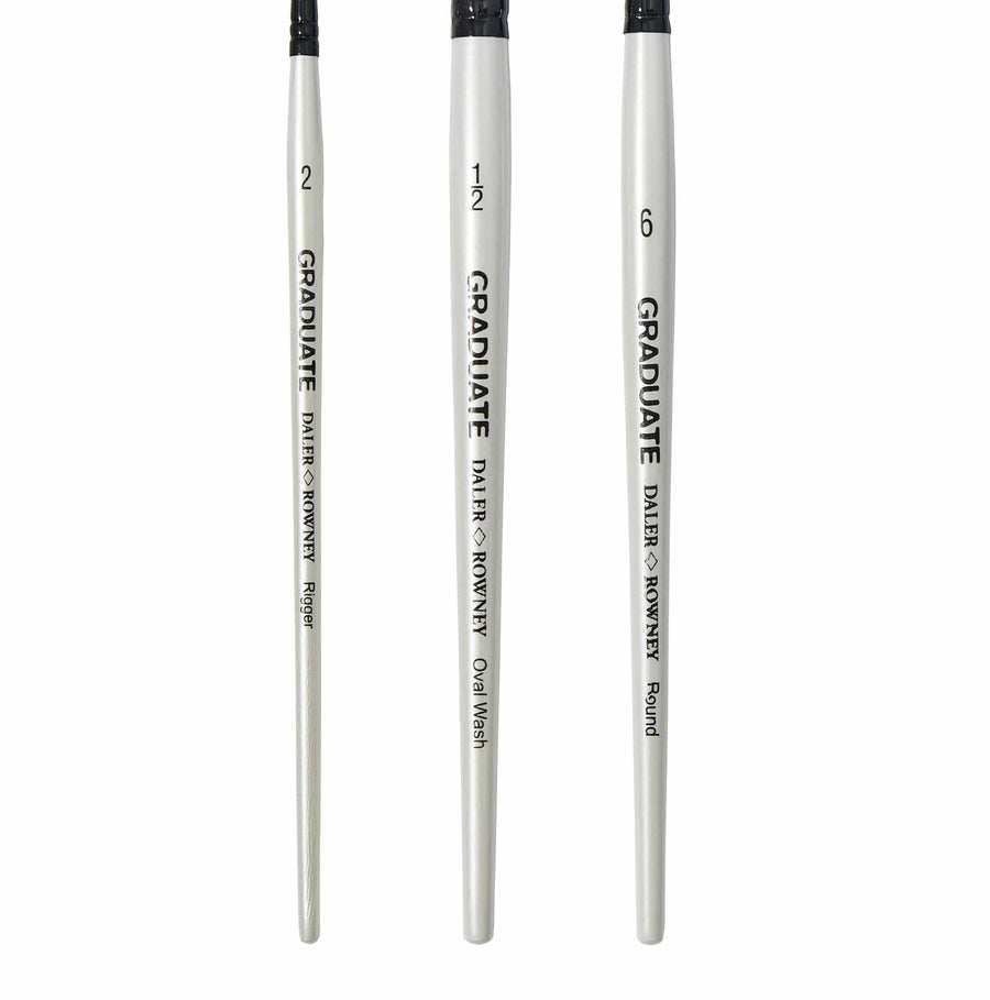 Bricocenter SET 3 SYNTHETIC BRUSHES LONG ROUND HANDLE
