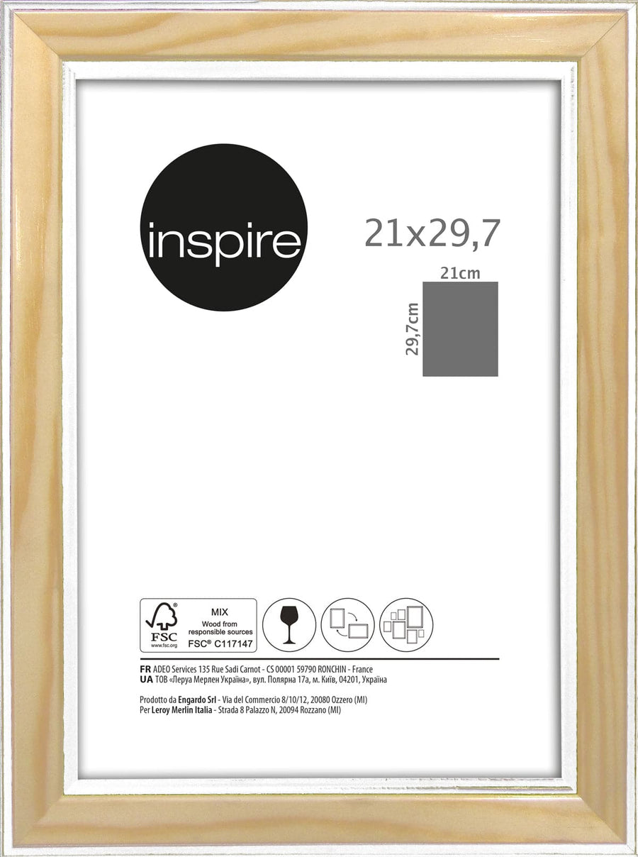 WOOD FRAME NATURAL AND WHITE 21X29.7CM - best price from Maltashopper.com BR480010720