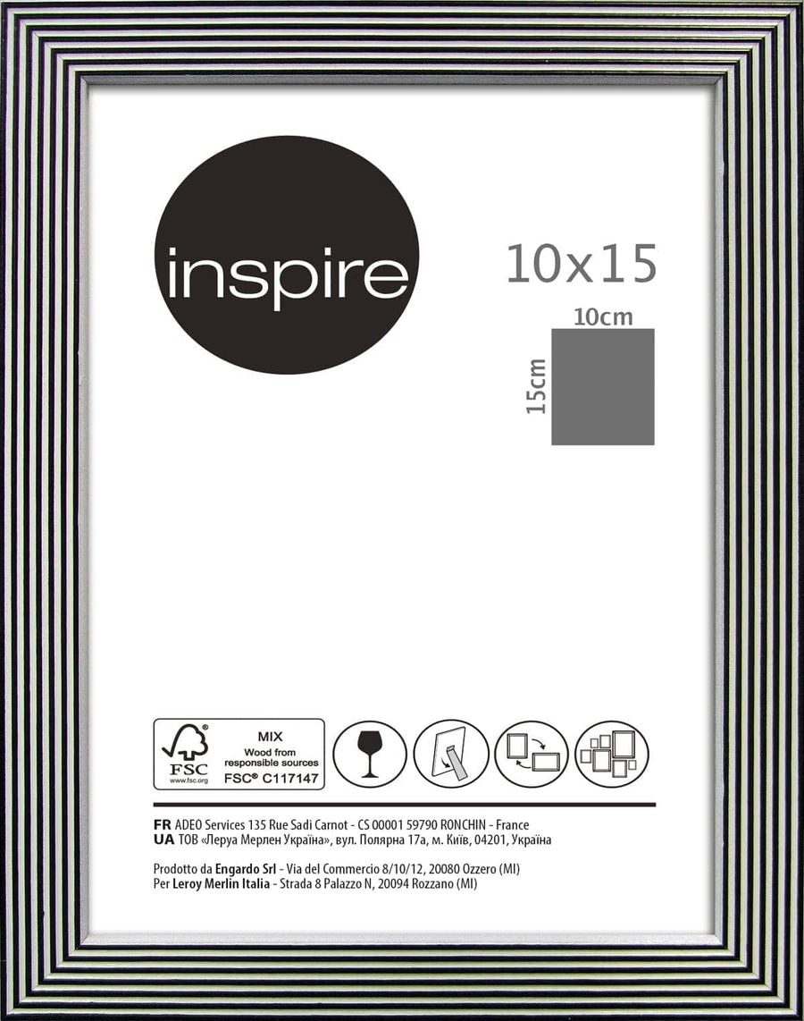 Bricocenter BLACK AND WHITE STRIPED FRAME 10X15 CM