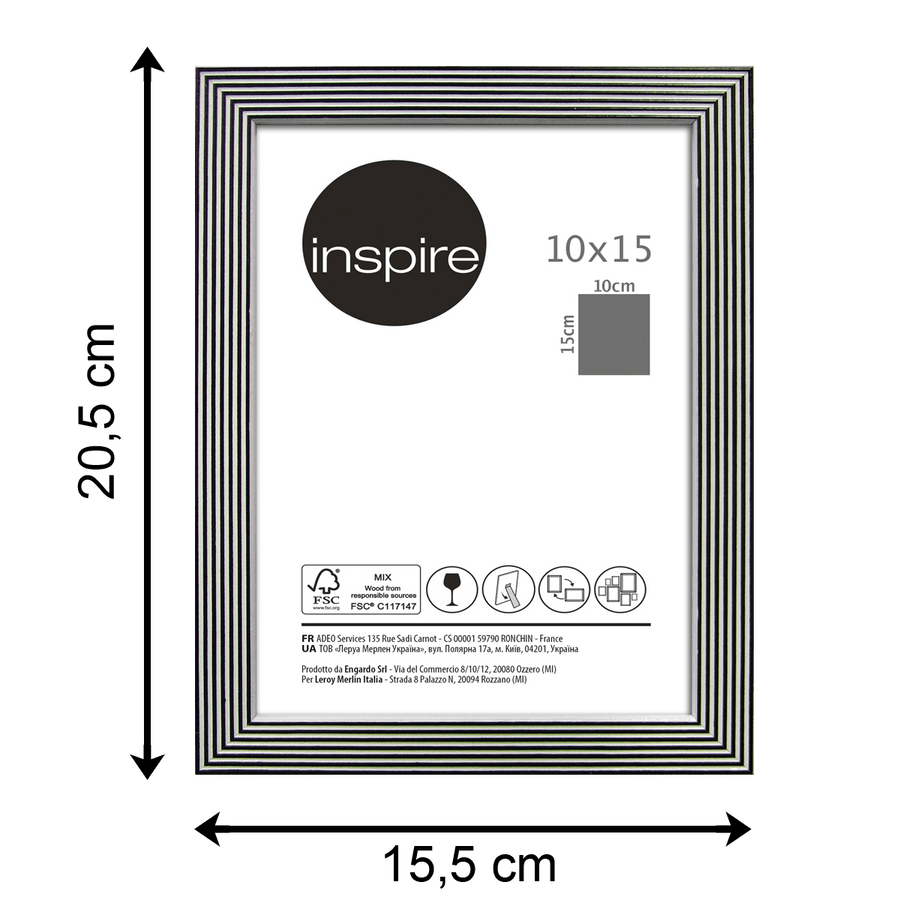 Bricocenter BLACK AND WHITE STRIPED FRAME 10X15 CM