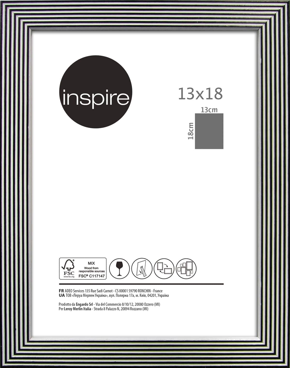 Bricocenter BLACK AND WHITE STRIPED FRAME 13X18 CM