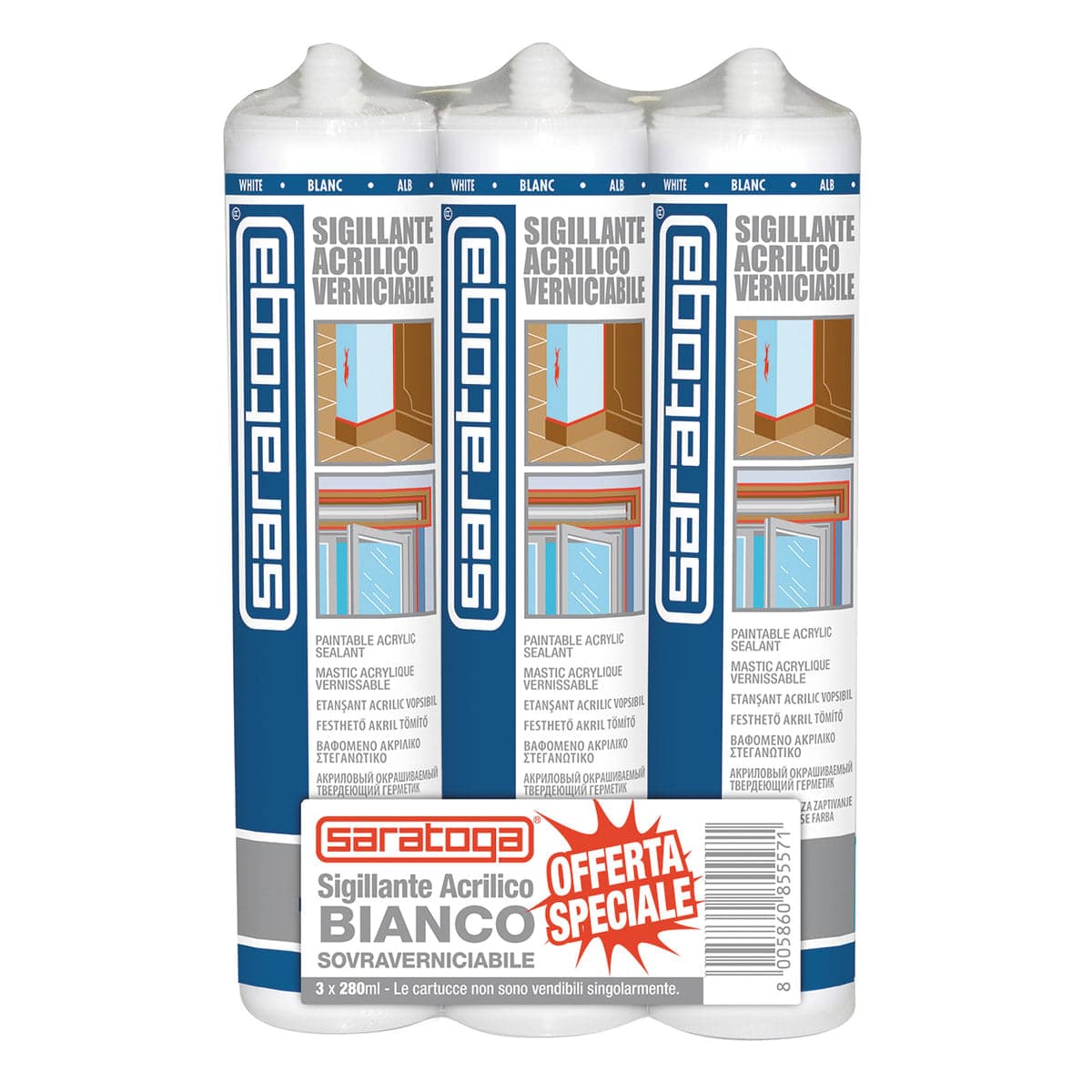 TRIS ACRYLIC WALL AND CRACK SEALANT WHITE 280ML - best price from Maltashopper.com BR470000157
