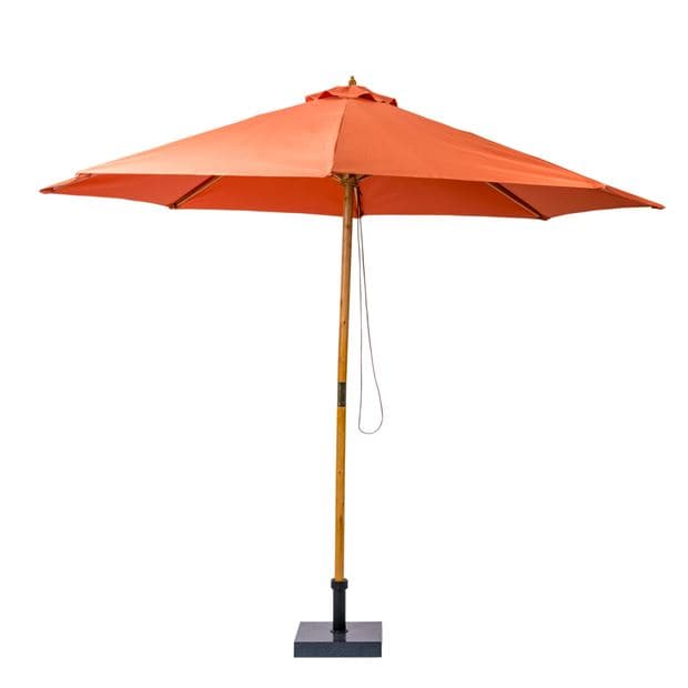 WOOD Rust-colored umbrella without base H 260 cm - Ø 300 cm