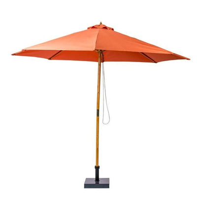 WOOD Rust-colored umbrella without base H 260 cm - Ø 300 cm - best price from Maltashopper.com CS652407