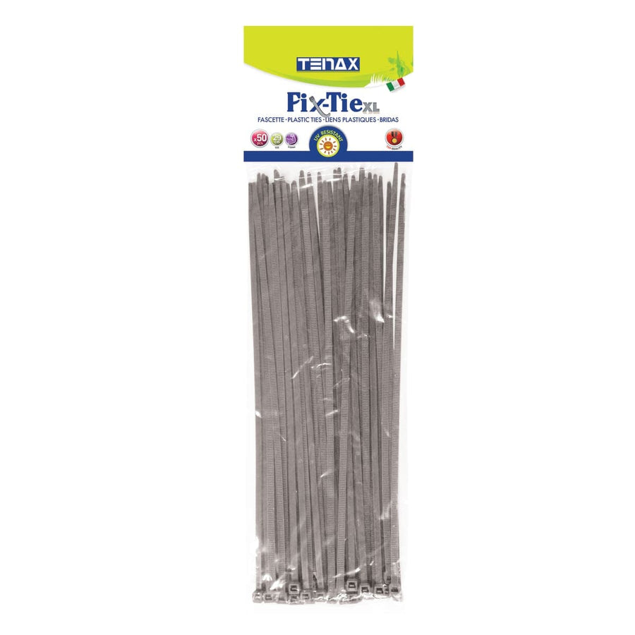50 CABLE TIES 30 CM SILVER FIX-TIE XL - best price from Maltashopper.com BR500010687