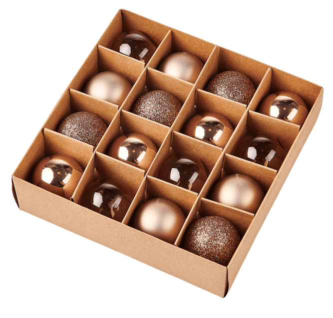 CHOCOLATE Christmas ball set of 16 brownØ 4 cm - best price from Maltashopper.com CS675710