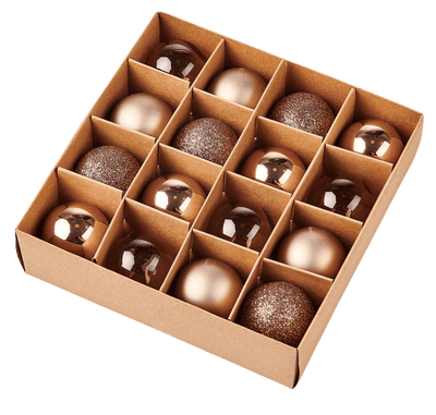CHOCOLATE Christmas ball set of 16 brownØ 4 cm