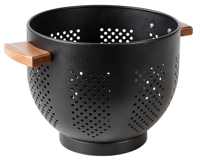 ACACIA LUX Black colander, natural H 19 cm - Ø 22 cm - best price from Maltashopper.com CS672784