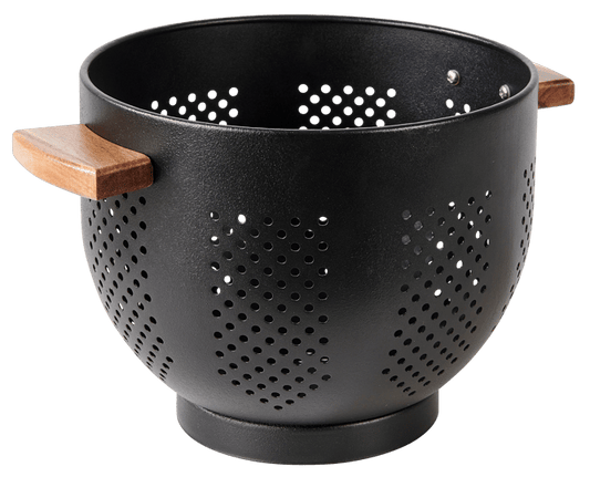 ACACIA LUX Black colander, natural H 19 cm - Ø 22 cm - best price from Maltashopper.com CS672784