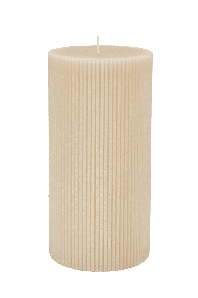 Casa RUSTIC Beige wavy candle H 20 cm - Ø 10 cm