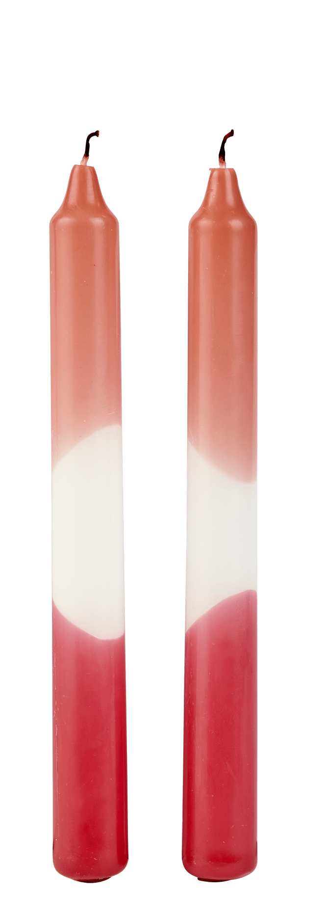 TWO Candles set of 2 white, red, multi-coloured, antique pink - best price from Maltashopper.com CS678720