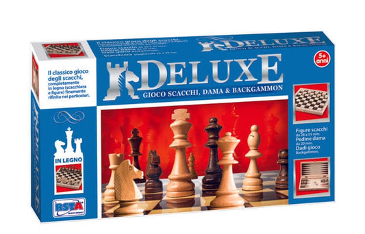 Toys Chess Checkers Backgammon Deluxe in Folding Wood