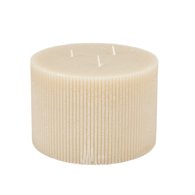 RUSTIC Beige wavy candle H 10 cm - Ø 15 cm