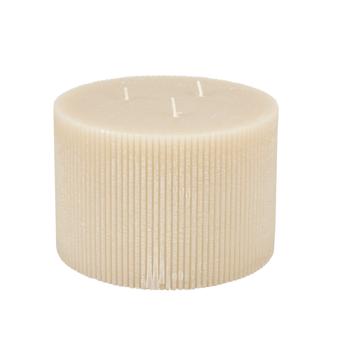 RUSTIC Beige wavy candle H 10 cm - Ø 15 cm - best price from Maltashopper.com CS677348