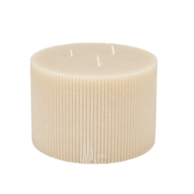RUSTIC Beige wavy candle H 10 cm - Ø 15 cm