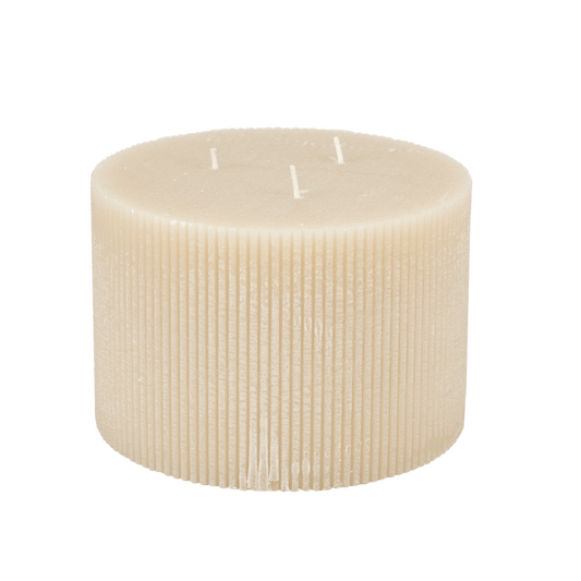 RUSTIC Beige wavy candle H 10 cm - Ø 15 cm - best price from Maltashopper.com CS677348