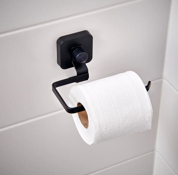 INDUSTRY Black toilet roll holder H 8 x W 15.5 x D 11 cm - best price from Maltashopper.com CS611002