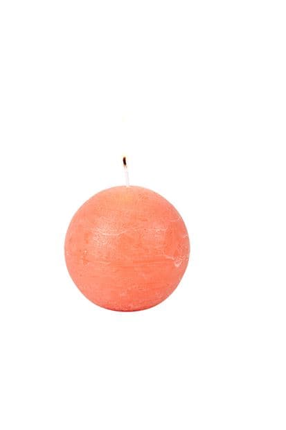 RUSTIC Orange spherical candleØ 8 cm - best price from Maltashopper.com CS668717