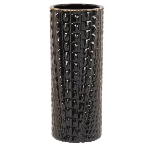 Maisons du Monde Maisons du Monde  - Black and golden bubbled porcelain vase H20