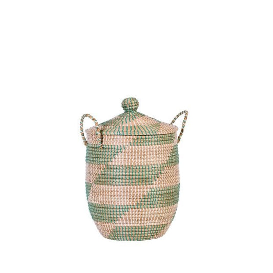 COBRA Deluxe white, green, natural basket H 55 cm - Ø 36 cm - best price from Maltashopper.com CS648116