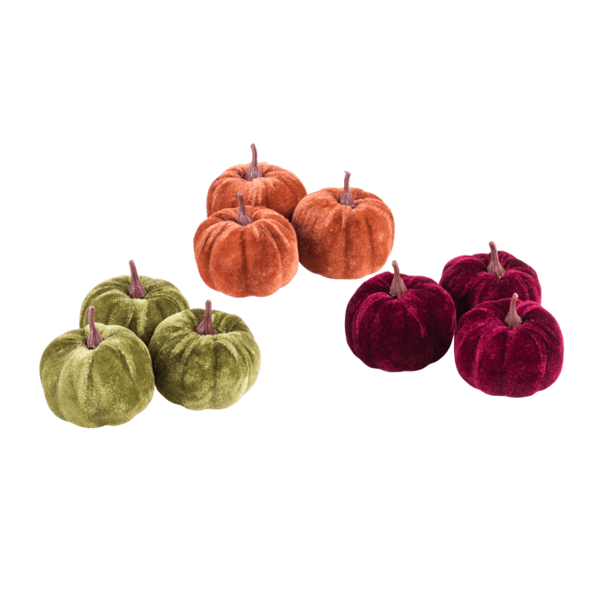 VELVET 9 multicolored decorative pumpkinsØ 6 cm - best price from Maltashopper.com CS635082